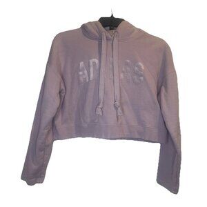Adidas Women’s Lavender Purple Long Sleeve Cropped Hoodie Sz S Comfy Casual